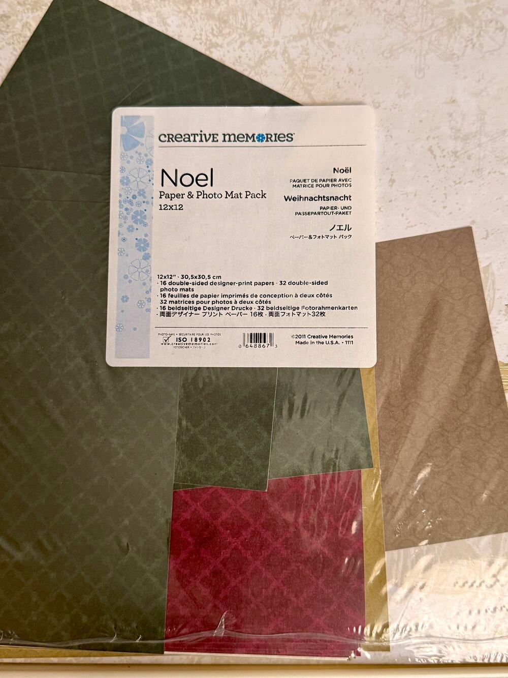 Creative Memories NOEL Paper & Photo Mat Pack 12x12